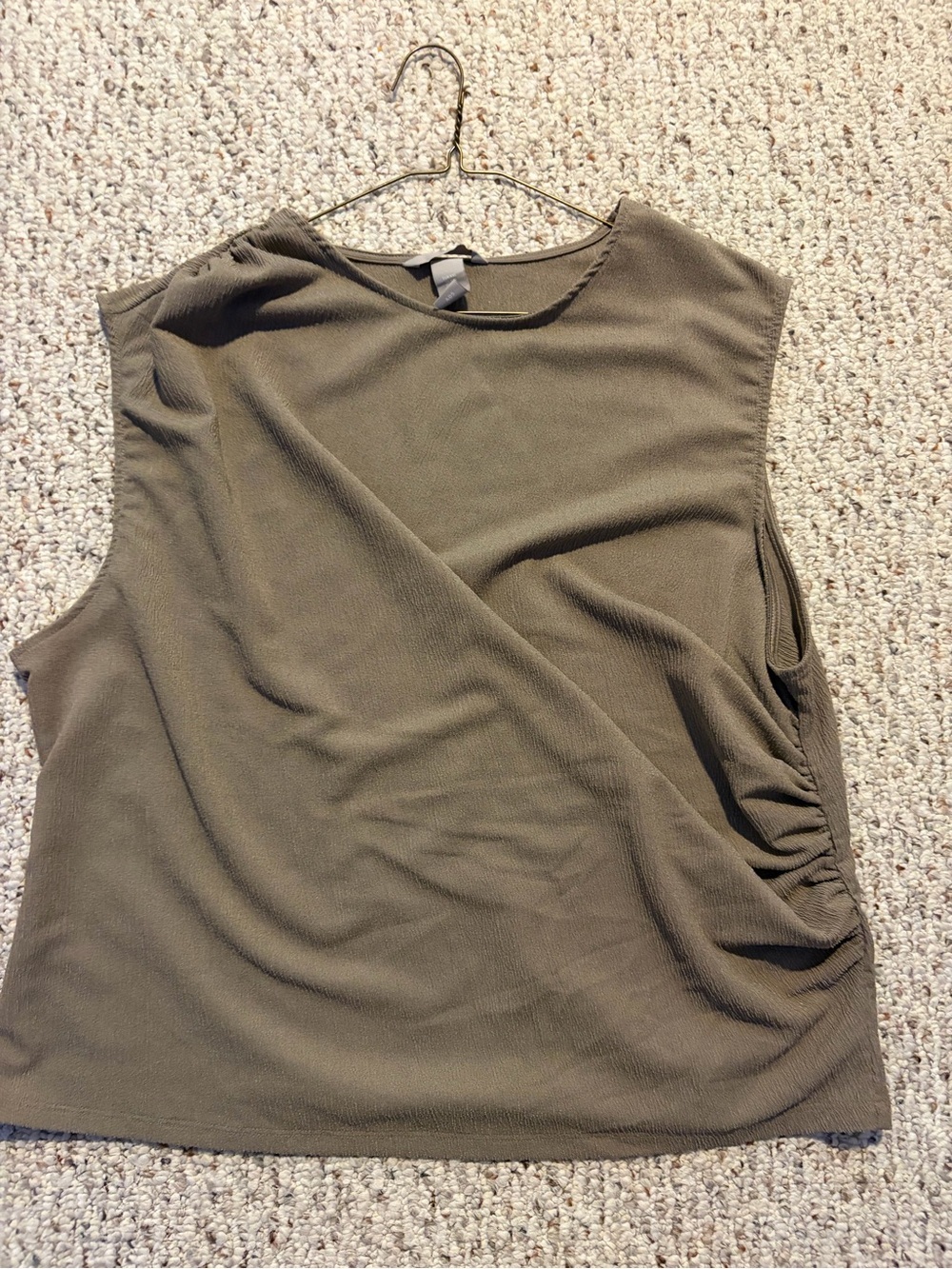 H&M Olive Green Sleeveless Wrap-Front Tank